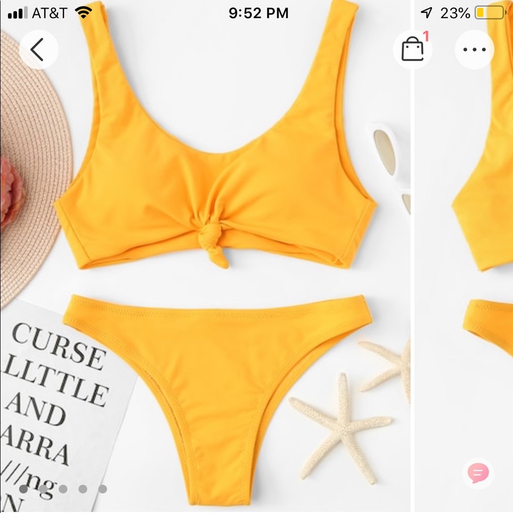 Yellow bathsuit set 2 piece